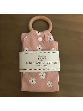 Stephan Baby Pink Floral Teething Blankie